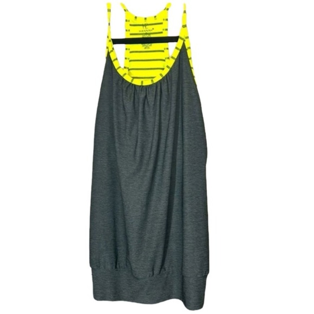 H2 Hannah Yellow Stripes & Grey Razor Back w/Sports bra w Elastic bottom S